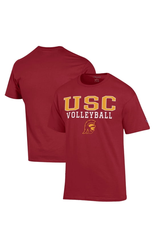 Men's Champion Cardinal USC Trojans Volleyball Stack T-Shirt