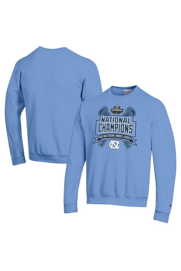 Men's Champion  Carolina Blue North Carolina Tar Heels 2025 NCAA Women's Lacrosse National Champions Eco Powerblend