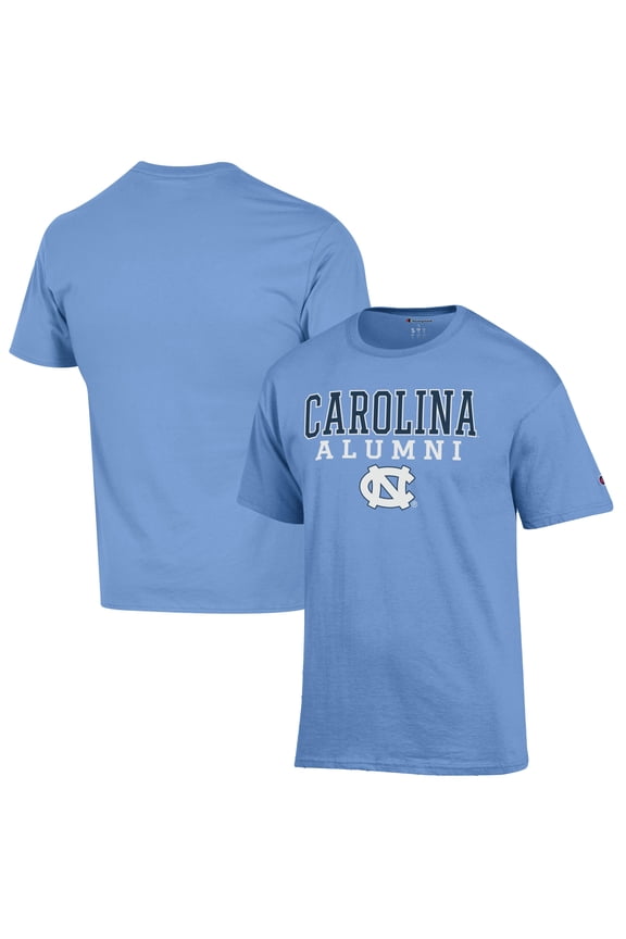 Men's Champion Carolina Blue North Carolina Tar Heels Alumni Logo Stack T-Shirt