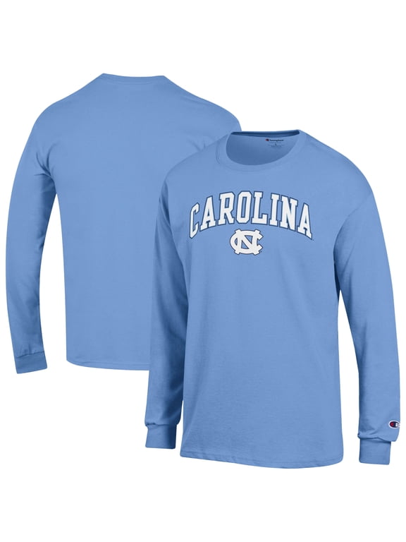 Men's-Champion Carolina Blue North Carolina Tar Heels Arch Over Logo Long Sleeve T-Shirt