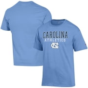 Mens Champion Carolina Blue North Carolina Tar Heels Athletics Logo Stack T-Shirt