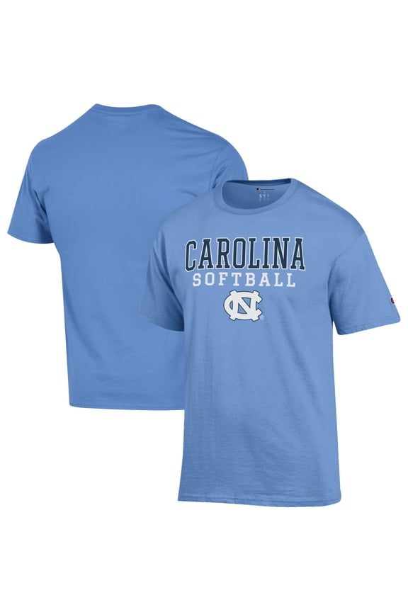 Men's Champion Carolina Blue North Carolina Tar Heels Softball Stack T-Shirt