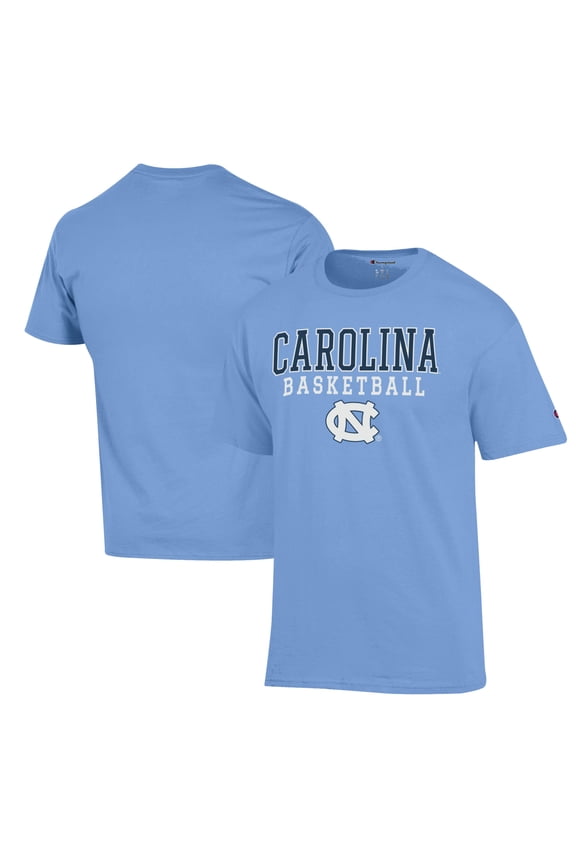 Men's Champion Carolina Blue North Carolina Tar Heels Basketball Stack T-Shirt