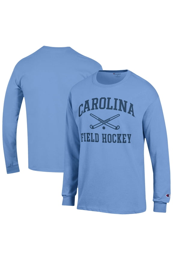Men's-Champion Carolina Blue North Carolina Tar Heels Field Hockey Icon Long Sleeve T-Shirt