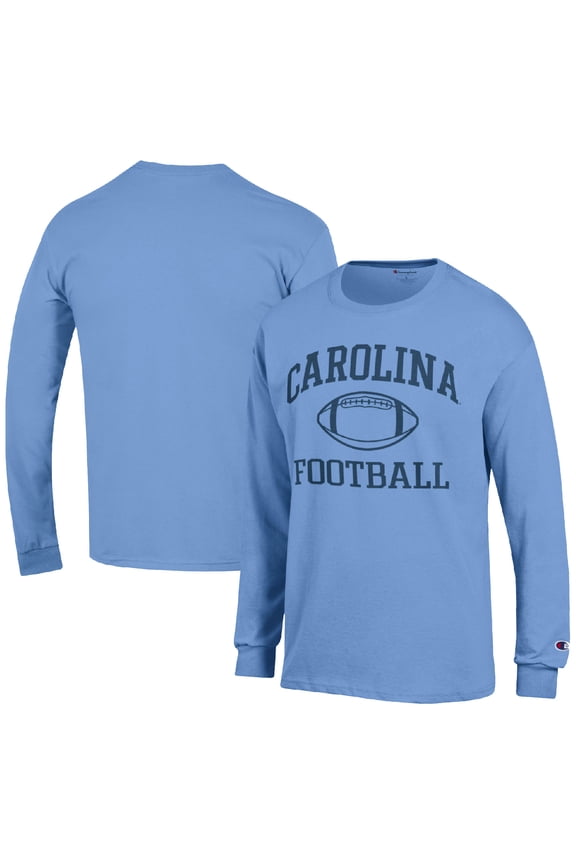 Men's Champion Carolina Blue North Carolina Tar Heels Football Icon Long Sleeve T-Shirt