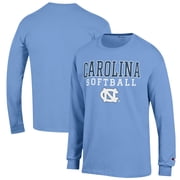 Mens Champion Carolina Blue North Carolina Tar Heels Softball Stack Long Sleeve T-Shirt