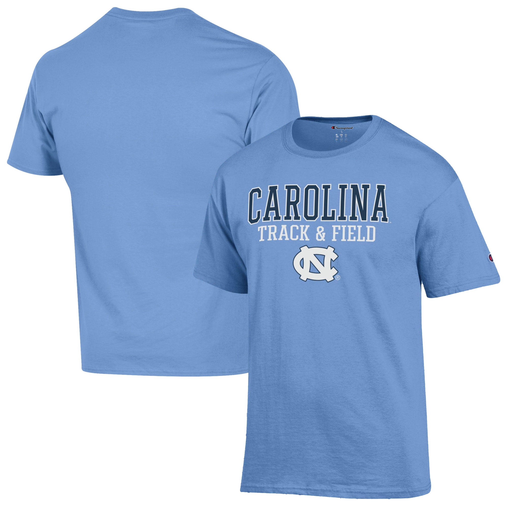 Men's Champion  Carolina Blue North Carolina Tar Heels Track & Field Stack T-Shirt