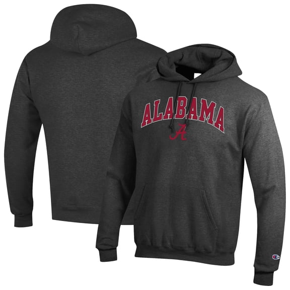 Men's-Champion  Charcoal Alabama Crimson Tide Arch Over Logo Pullover Hoodie