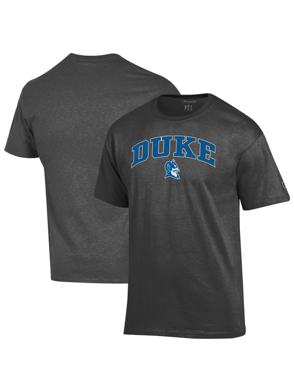 Men's-Champion Charcoal Duke Blue Devils Arch Over Logo T-Shirt