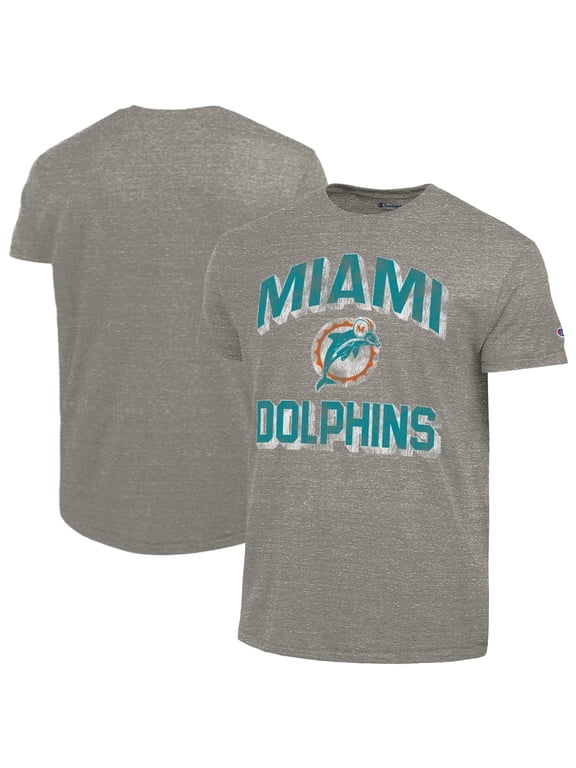 Men's Champion Charcoal Miami Dolphins Ultimate Tri-Blend T-Shirt