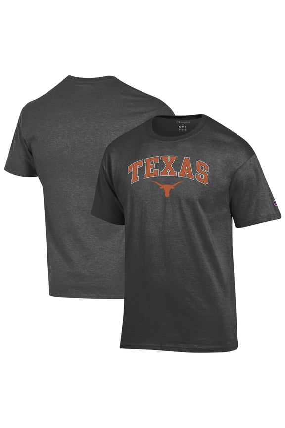 Men's-Champion Charcoal Texas Longhorns Arch Over Logo T-Shirt
