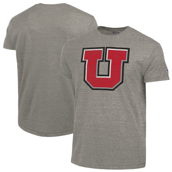 Men's Champion  Charcoal Utah Utes Vintage Triumph Tri-Blend T-Shirt