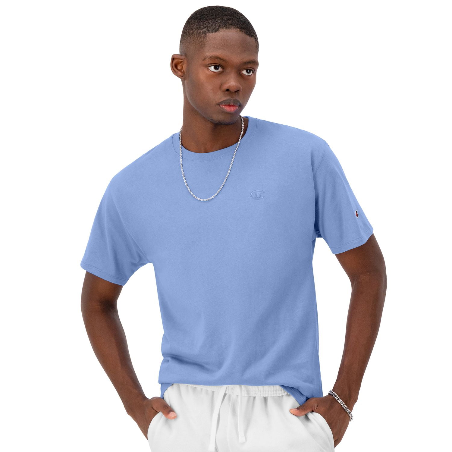 Men s Champion Classic Jersey Tee Color Plaster Blue Size L