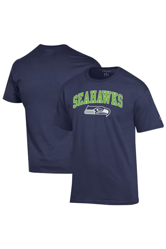 Men's Champion College Navy Seattle Seahawks Arch Over Logo T-Shirt