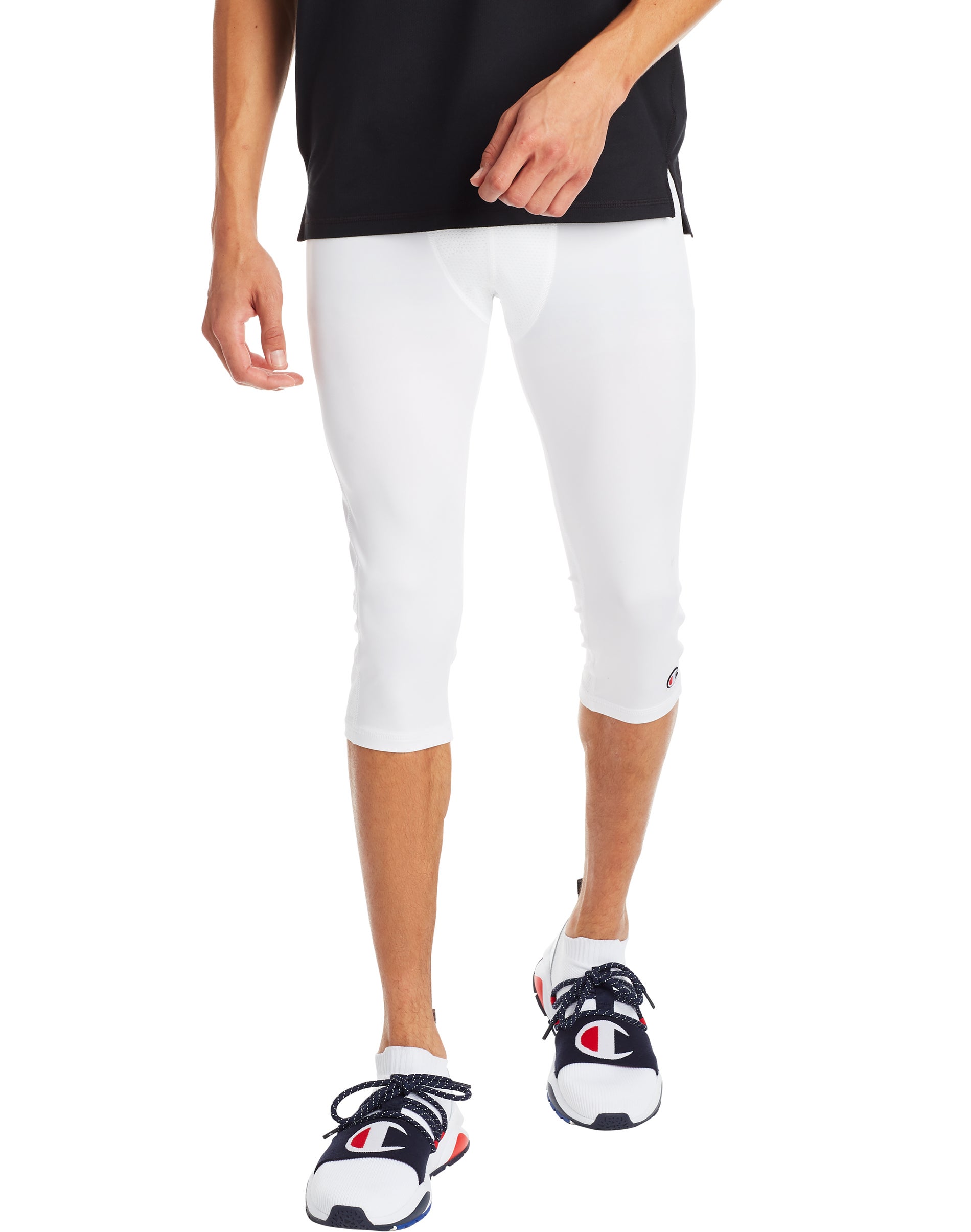 Men s Champion Compression 3 4 Tights White XL Walmart