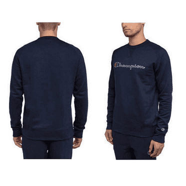 Men's Champion Cotton Blend Crew Neck Long Sleeved Sweatshirt, NAVY ,XXL.