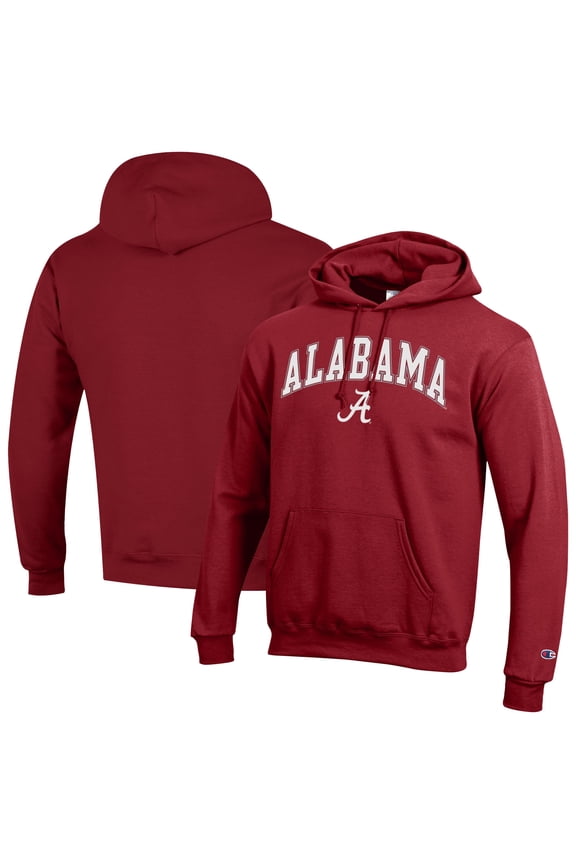 Men's-Champion  Crimson Alabama Crimson Tide Arch Over Logo Pullover Hoodie