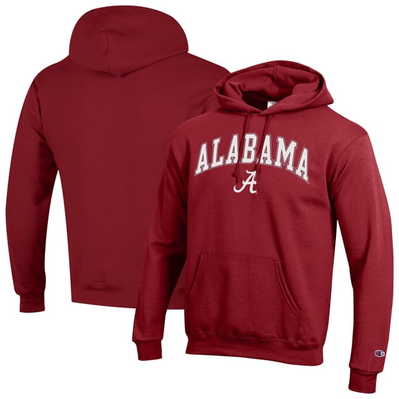 Men's-Champion Crimson Alabama Crimson Tide Arch Over Logo Pullover Hoodie