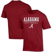 Mens Champion Crimson Alabama Crimson Tide Softball Stack T-Shirt
