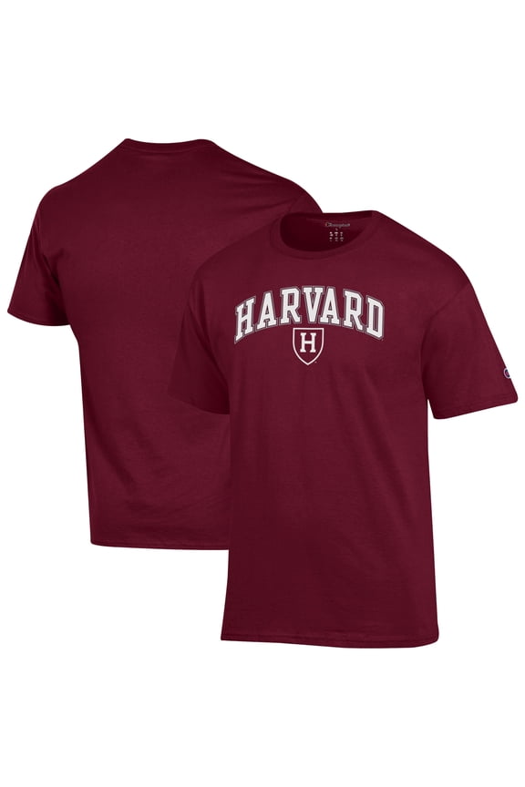 Men's-Champion Crimson Harvard Crimson Arch Over Logo T-Shirt
