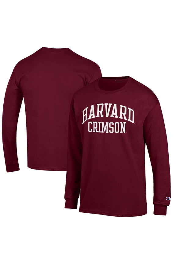 Men's Champion Crimson Harvard Crimson Jersey Long Sleeve T-Shirt