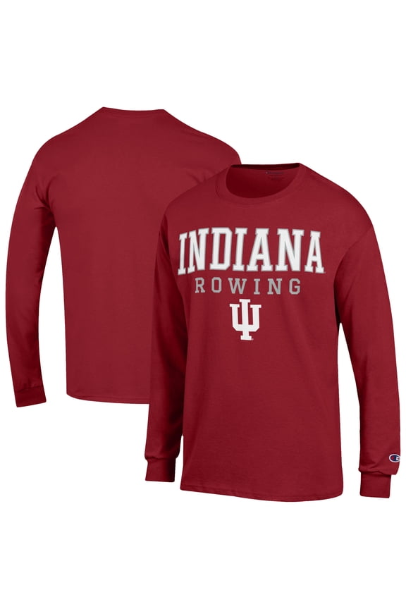 Men's Champion  Crimson Indiana Hoosiers Rowing Jersey Long Sleeve T-Shirt