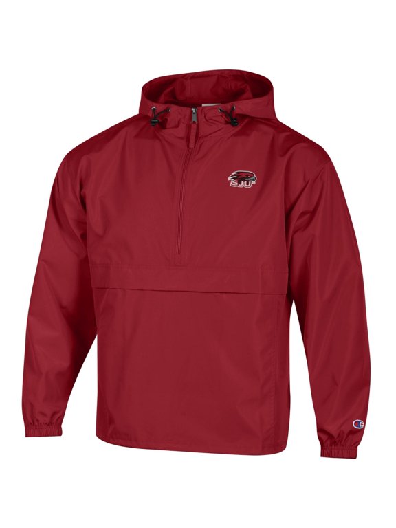 Men's Champion Crimson Saint Joseph's Hawks Packable Half-Zip Hooded Jacket