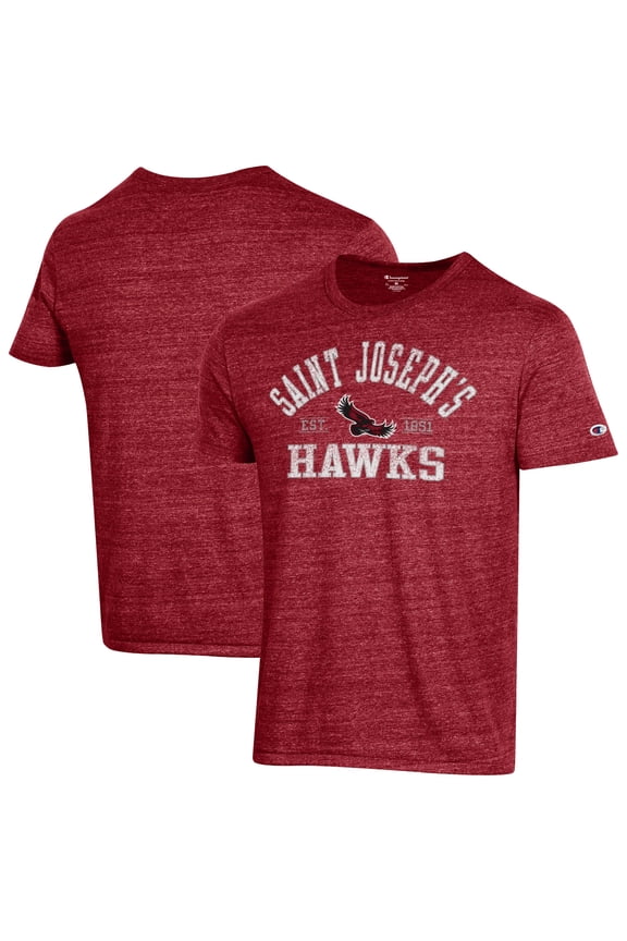 Men's Champion Crimson Saint Joseph's Hawks Ultimate Triblend T-Shirt