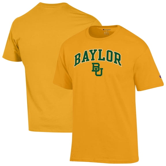 Men's-Champion Gold Baylor Bears Arch Over Logo T-Shirt