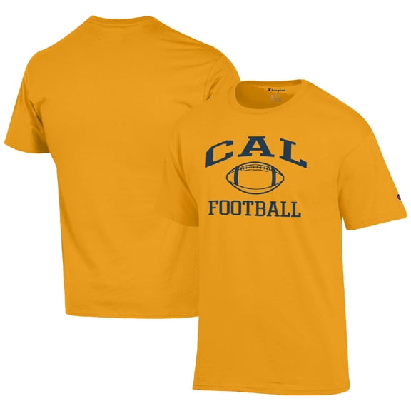 Men's Champion Gold Cal Bears Football Icon  T-Shirt