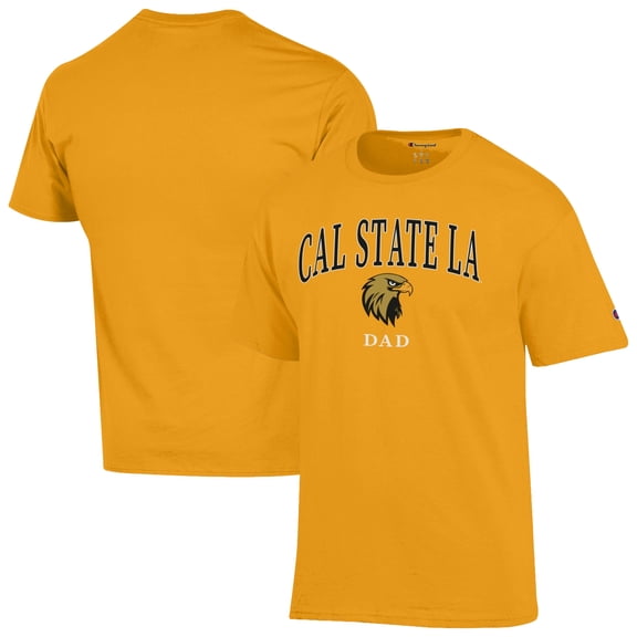 Men's Champion Gold Cal State L.A. Golden Eagles Dad Logo T-Shirt