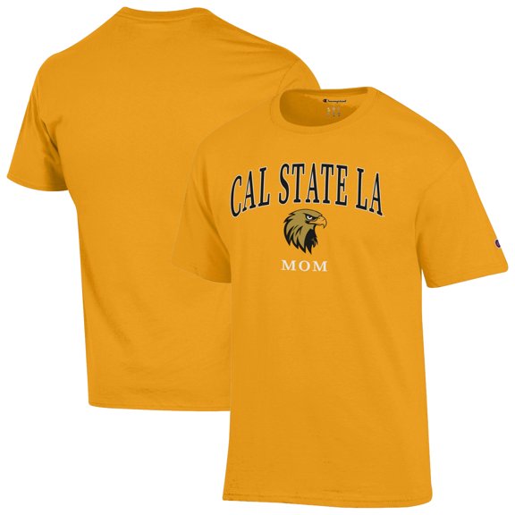 Men's Champion Gold Cal State L.A. Golden Eagles  Mom Logo T-Shirt