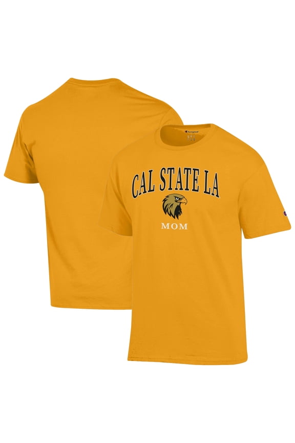 Unisex Champion Gold Cal State L.A. Golden Eagles Mom Logo T-Shirt