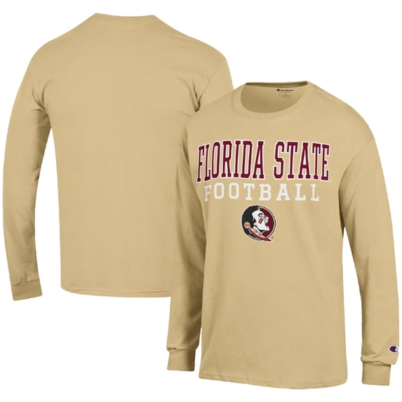 Men's Champion Gold Florida State Seminoles Football Stack Long Sleeve T-Shirt