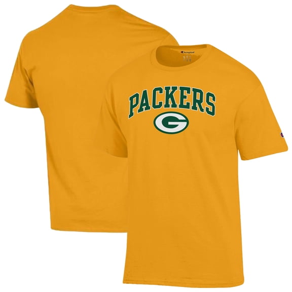 Men's Champion Gold Green Bay Packers Arch Over Logo T-Shirt