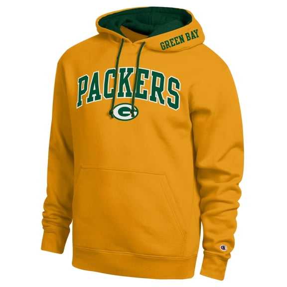 Men's Champion Gold/Green Green Bay Packers Contrast Hoodie