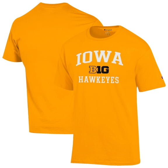 Men's Champion Gold Iowa Hawkeyes Big Ten T-Shirt