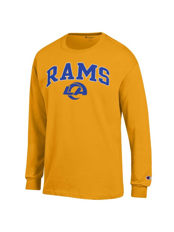 Men's Champion Gold Los Angeles Rams Arch Over Logo Long Sleeve T-Shirt