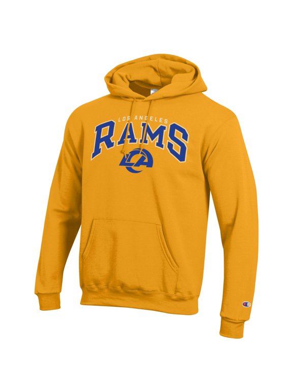 Men's Champion Gold Los Angeles Rams Classic Sol Powerblend Arch Over Logo Hoodie