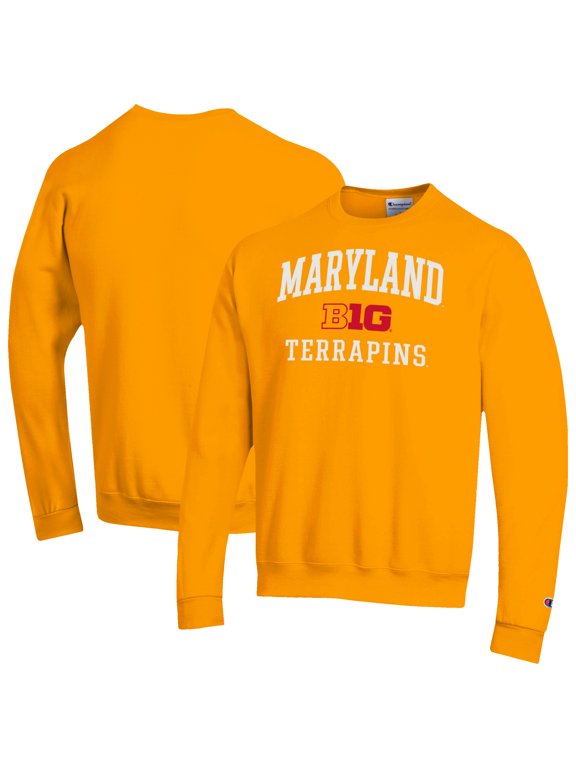 Men's Champion Gold Maryland Terrapins Big Ten Powerblend Pullover Sweatshirt