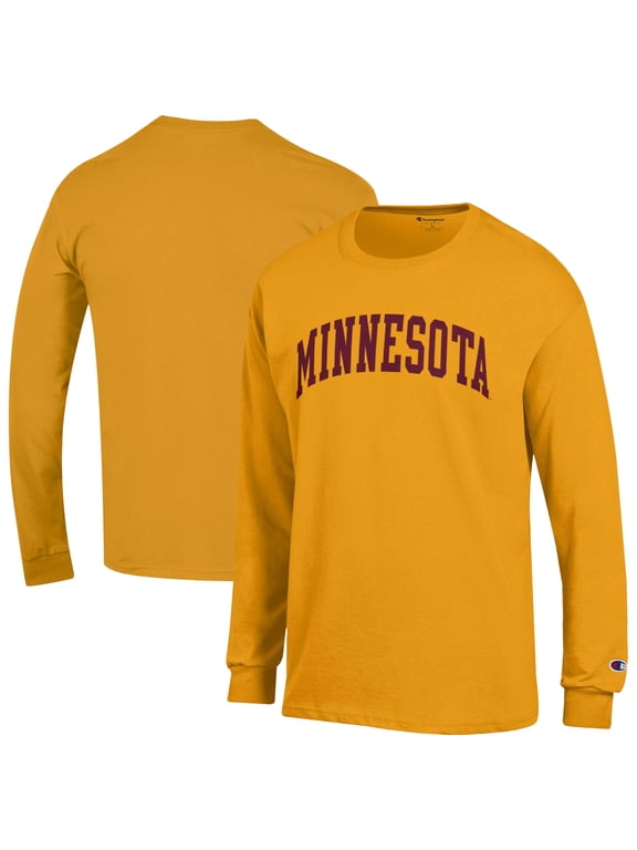 Men's Champion Gold Minnesota Golden Gophers Basic Arch Long Sleeve T-Shirt