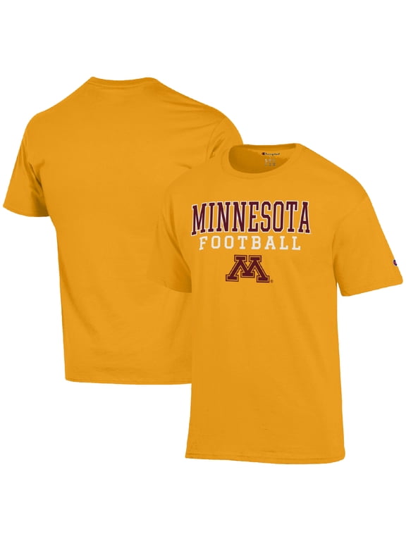 Men's Champion Gold Minnesota Golden Gophers Football Stack T-Shirt