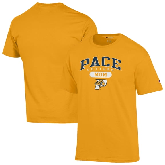 Unisex Champion Gold Pace University Setters Mom Pill Box T-Shirt