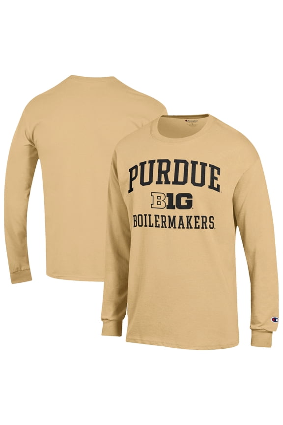 Men's Champion Gold Purdue Boilermakers Big Ten Long Sleeve T-Shirt