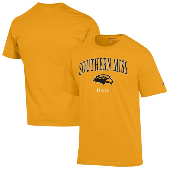 Men's Champion Gold Southern Miss Golden Eagles Dad Logo T-Shirt