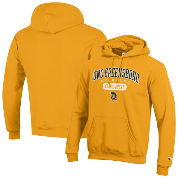 Men's Champion Gold UNCG Spartans Grandparent Logo Eco Powerblend Hoodie