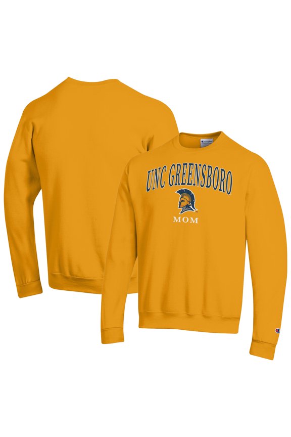 Men's Champion Gold UNCG Spartans Mom Logo Eco Powerblend Sweatshirt