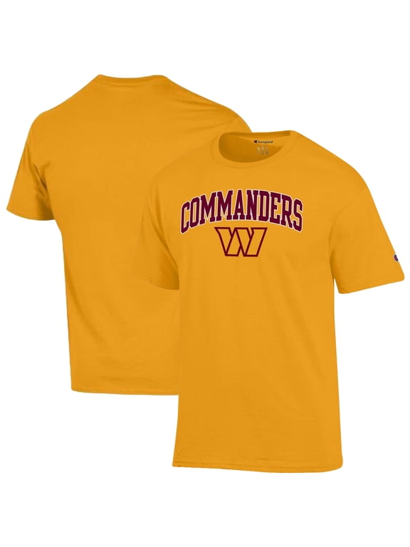 Men's Champion Gold Washington Commanders Arch Over Logo T-Shirt