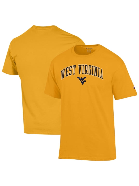 Men's-Champion Gold West Virginia Mountaineers Arch Over Logo T-Shirt