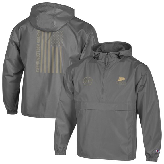 Men's Champion Graphite Purdue Boilermakers OHT Flag Packable Jacket